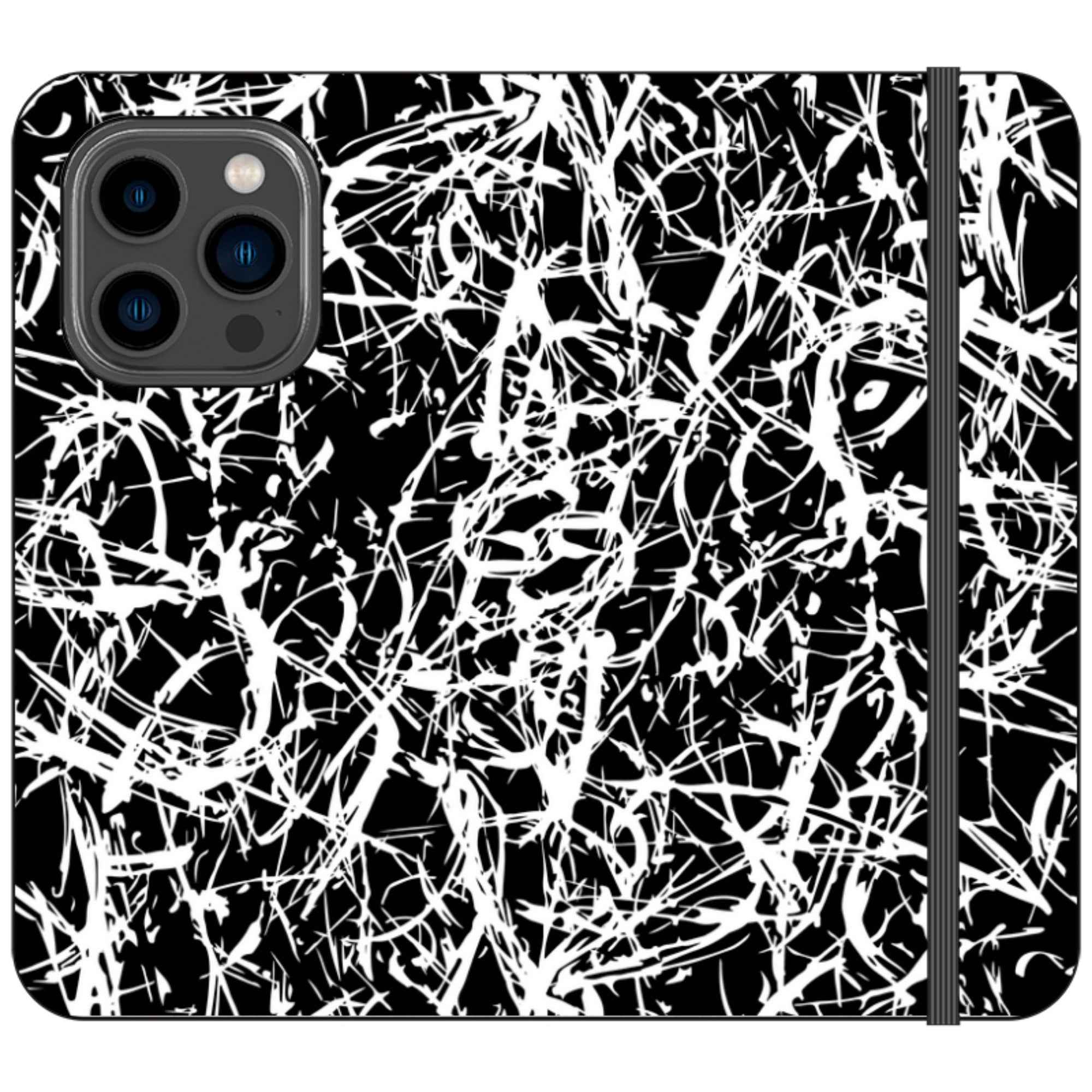 Black-White Grunge — iPhone 14 Pro Wallet Case — Finnaij