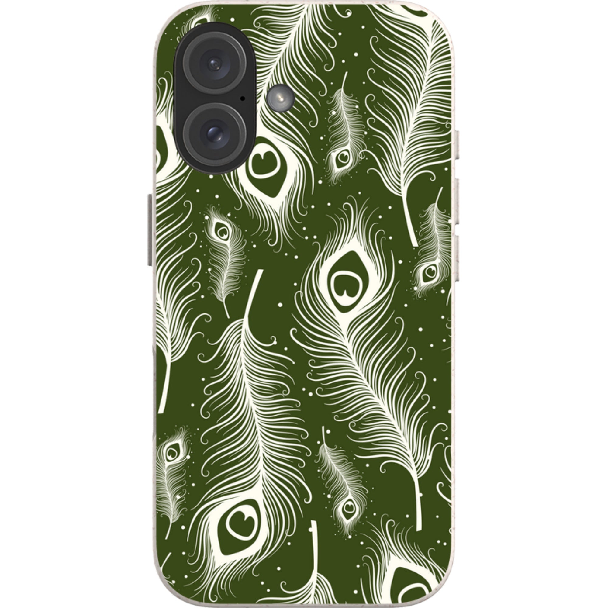 Feathers in Bloom Army Green — iPhone 16 iPhone Bio-degradable Case — Finnaij