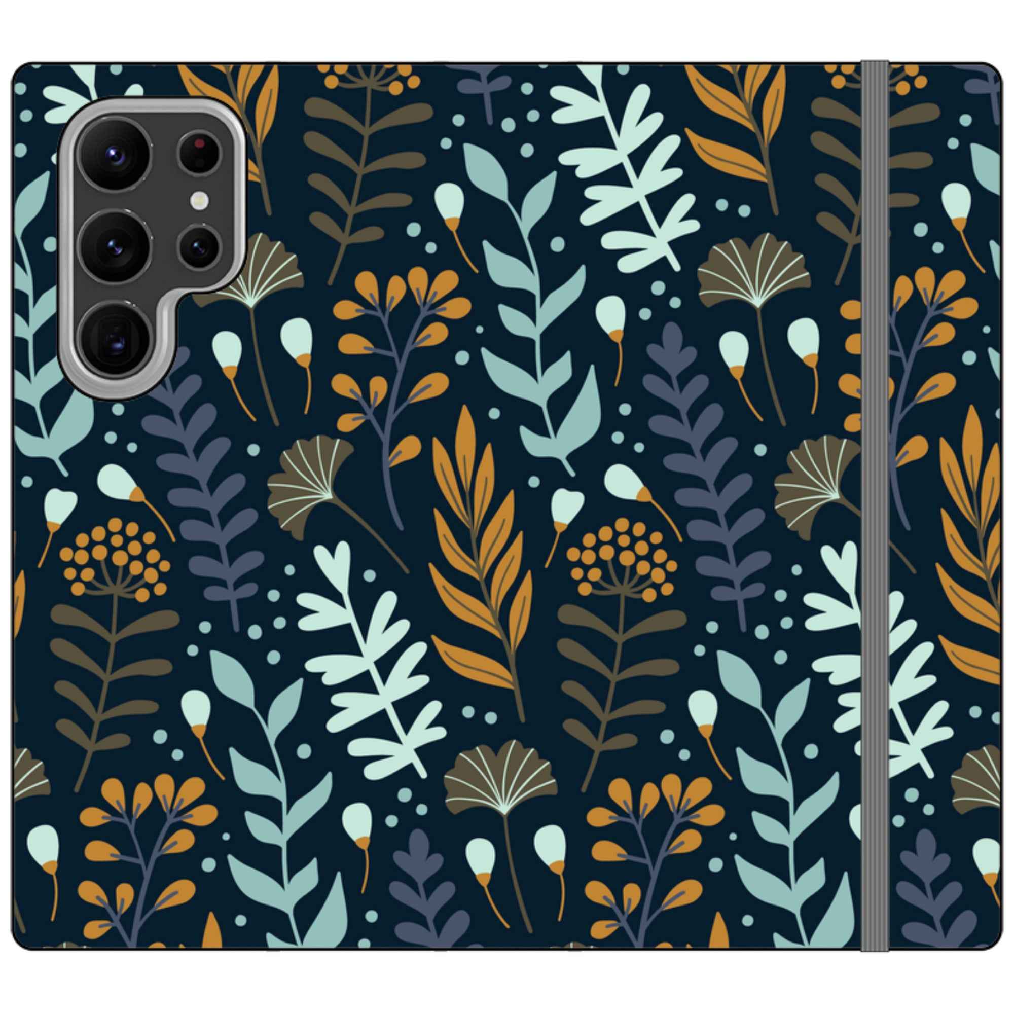 Wild Floral — Apple Vegan Leather Folio Wallet Case — Finnaij