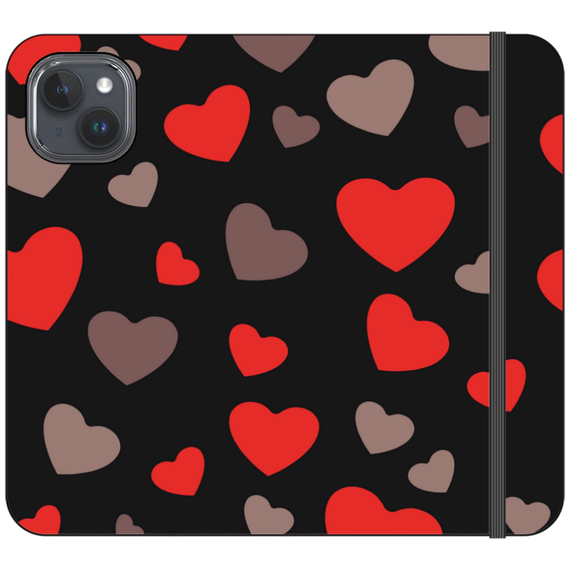 Red Hearts — iPhone 15 Plus Wallet Case — Finnaij