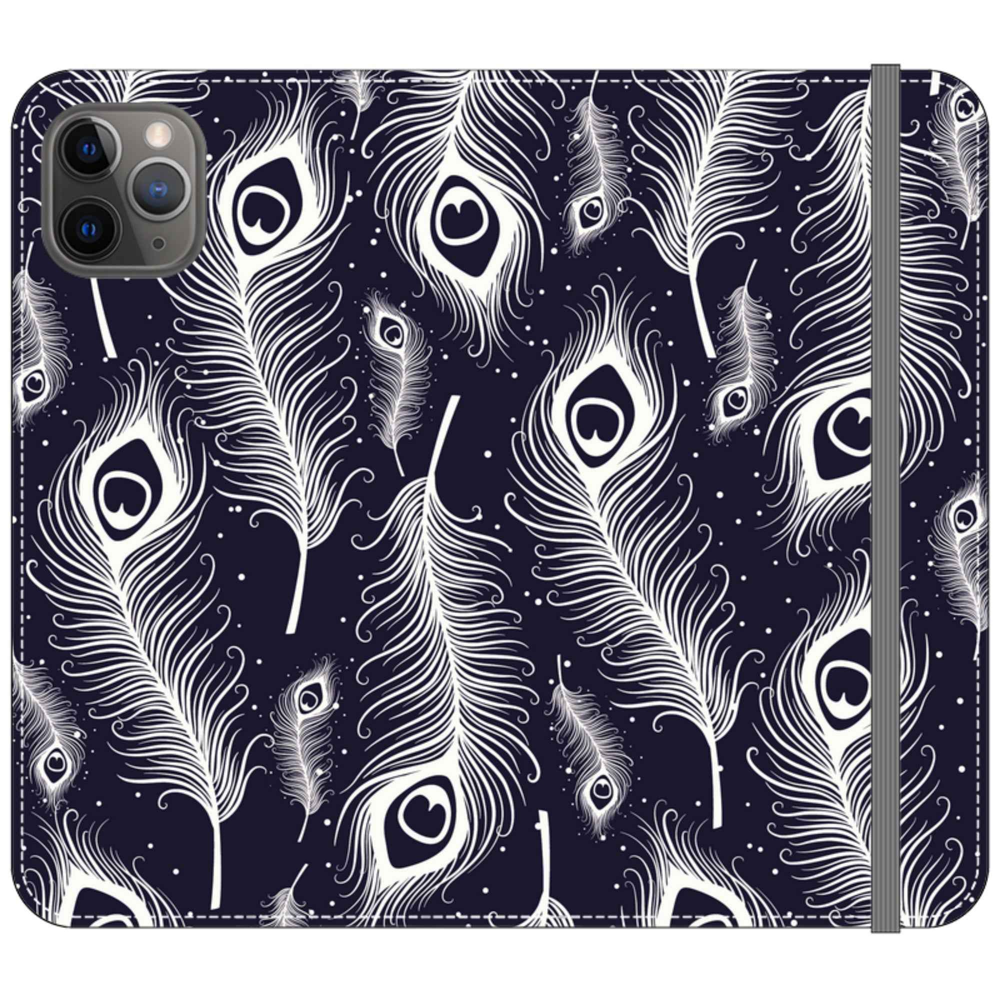Feathers in Bloom Vegan Leather — iPhone 11 Pro Max Wallet Case — Finnaij