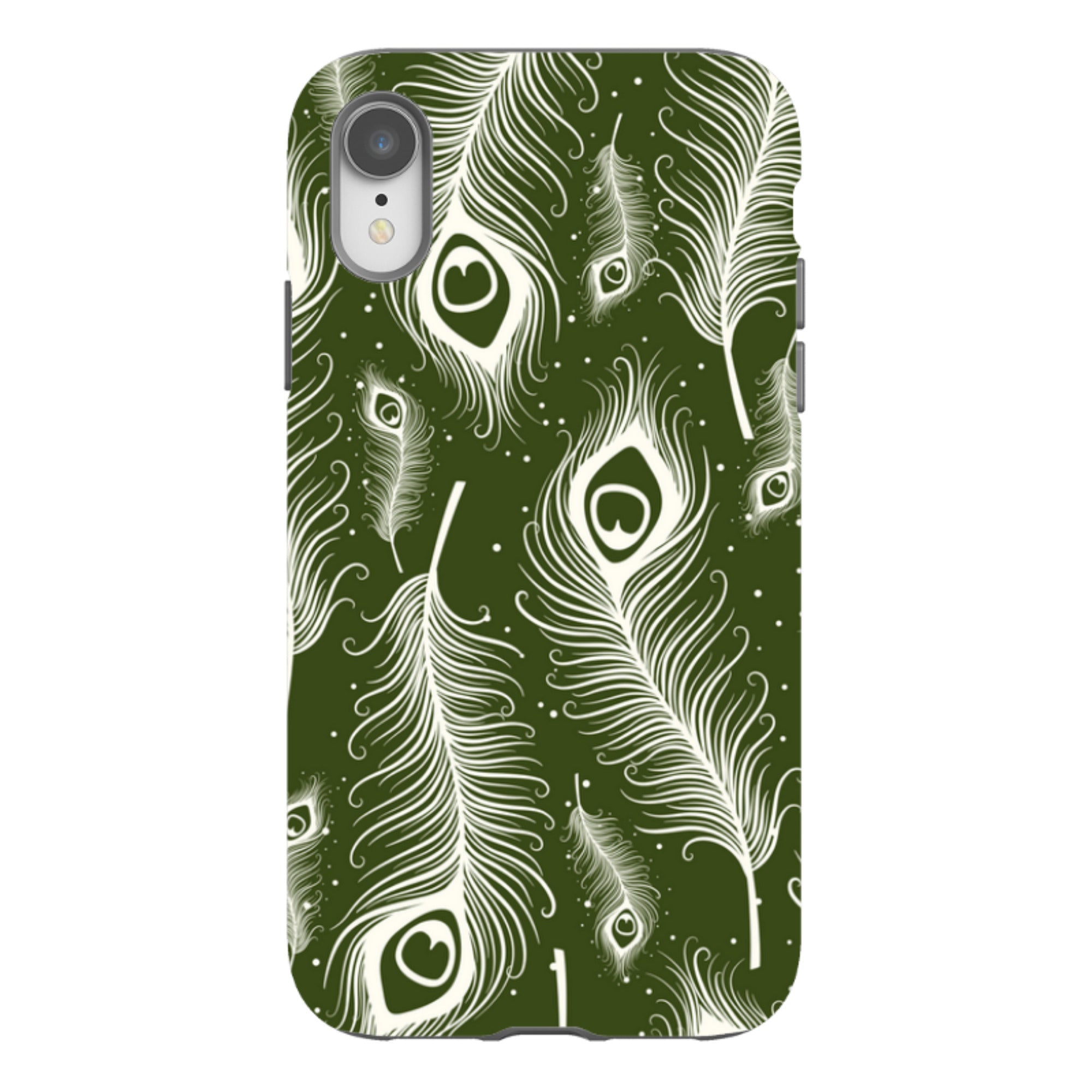 Feathers in Bloom Army Green - iPhone Tough Case