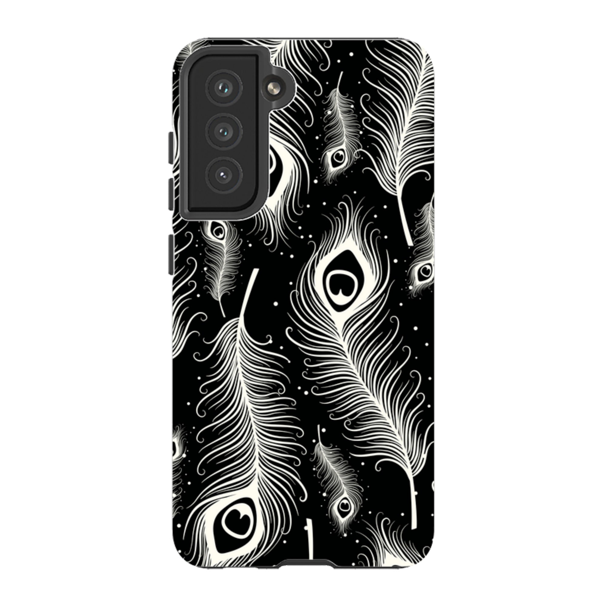 Feathers in Bloom Black — Samsung Galaxy Tough Case — Finnaij