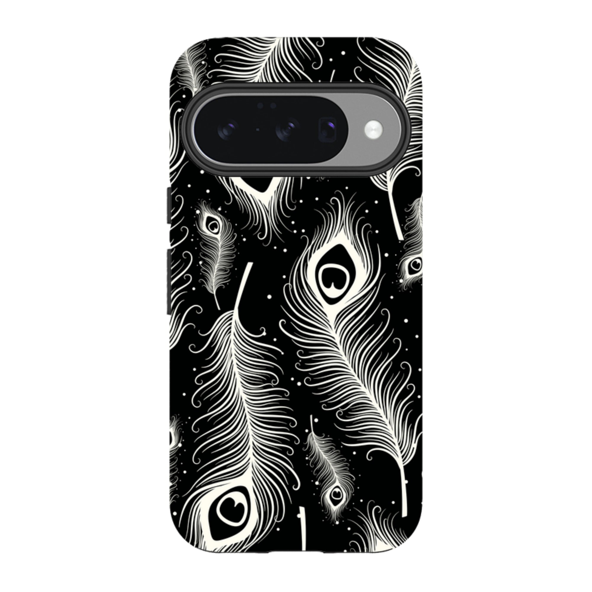 Feathers in Bloom Black — Google Tough Case — Finnaij