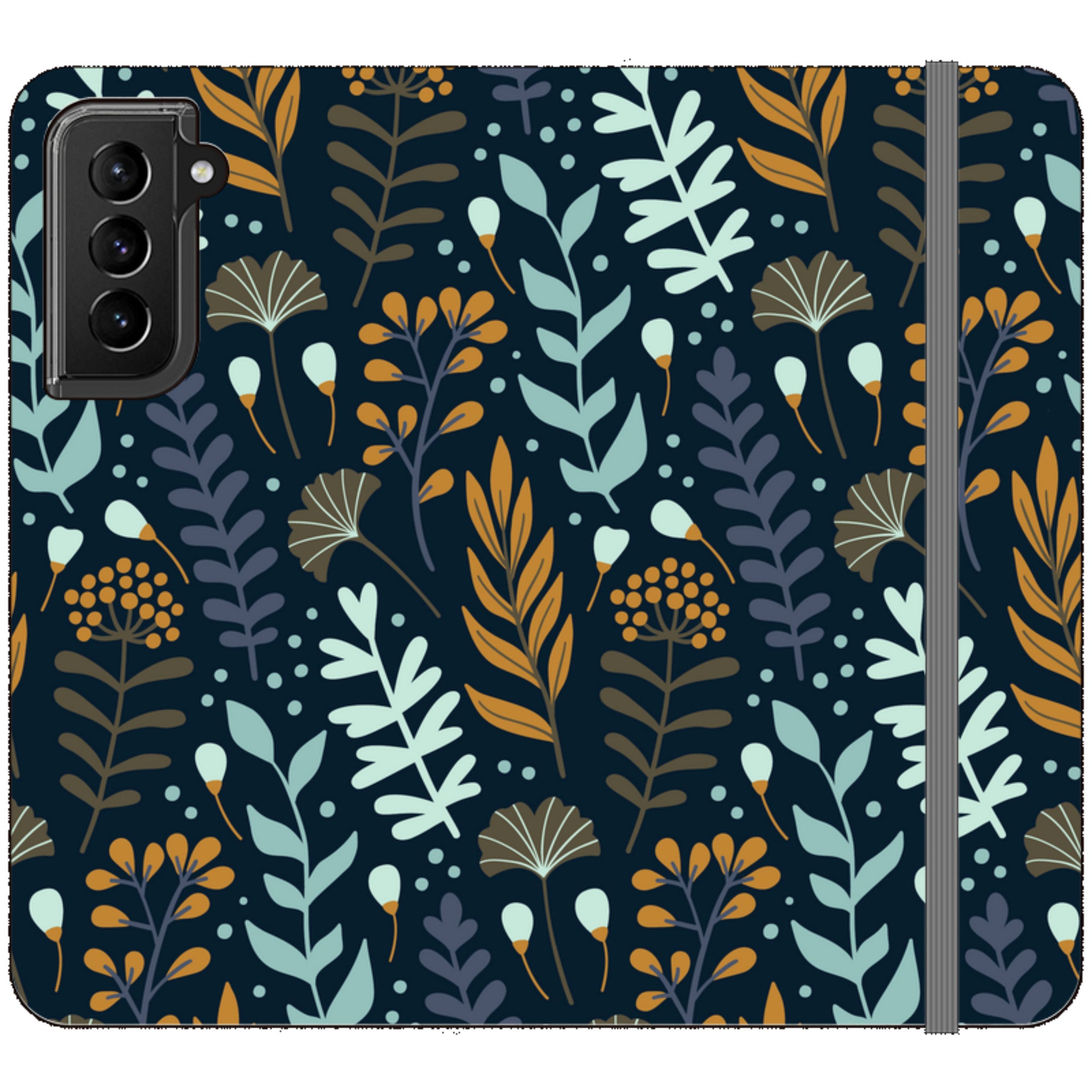 Wild Floral Vegan Leather Folio Wallet Case