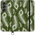 Feathers in Bloom Army Green Folio Wallet Phone Case — Finnaij