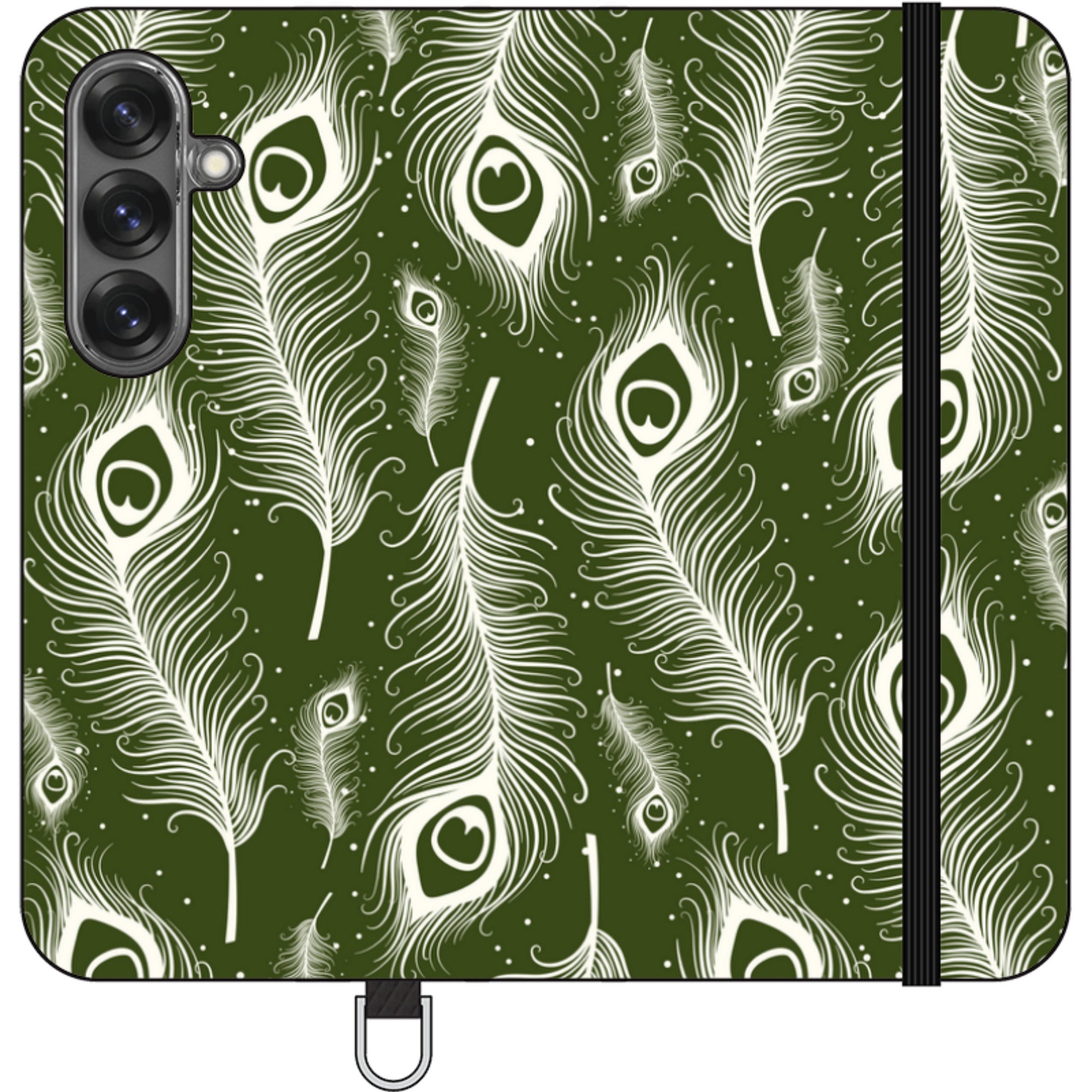 Feathers in Bloom Army Green Folio Wallet Phone Case — Finnaij