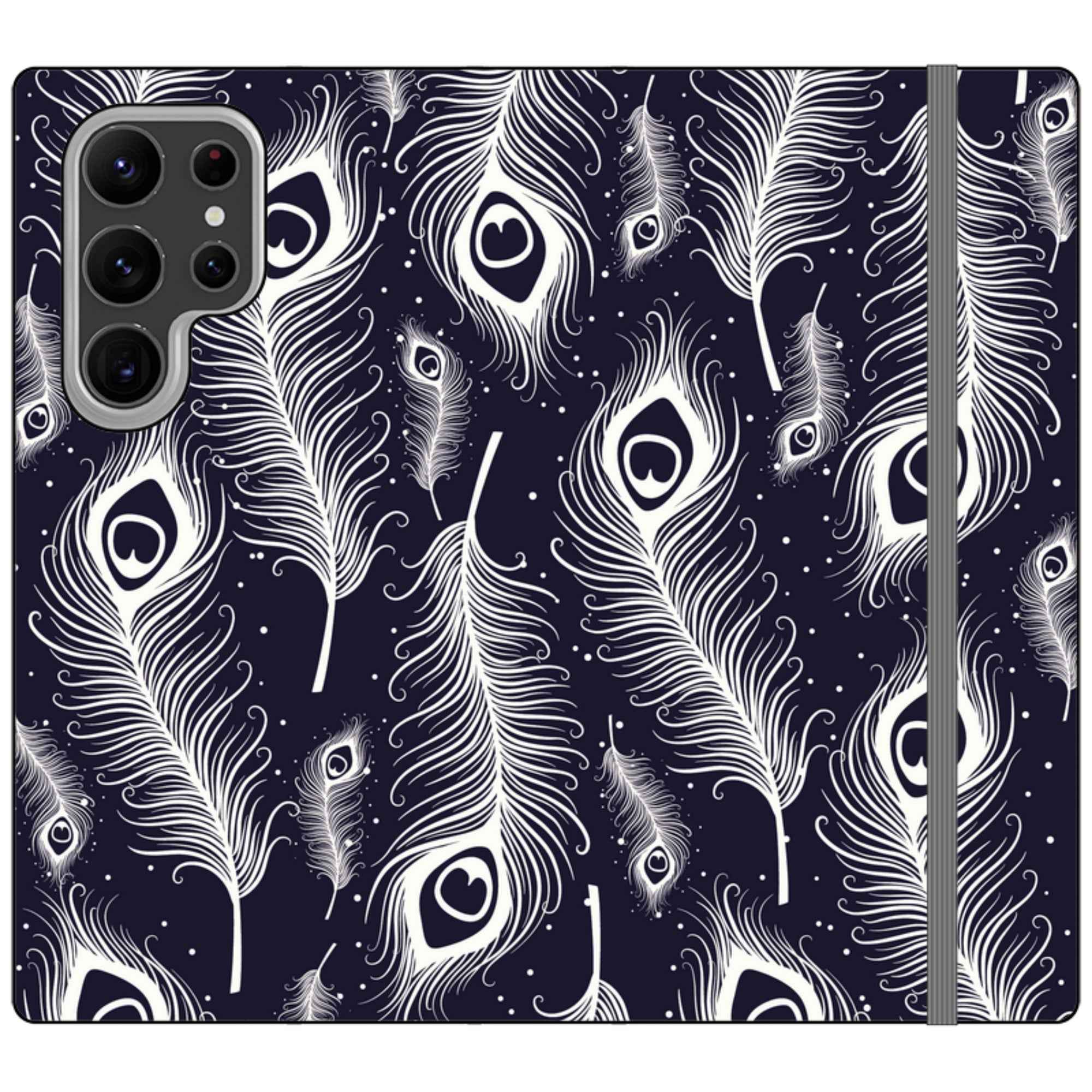 Feathers in Bloom — Apple Vegan Leather Folio Wallet Case — Finnaij