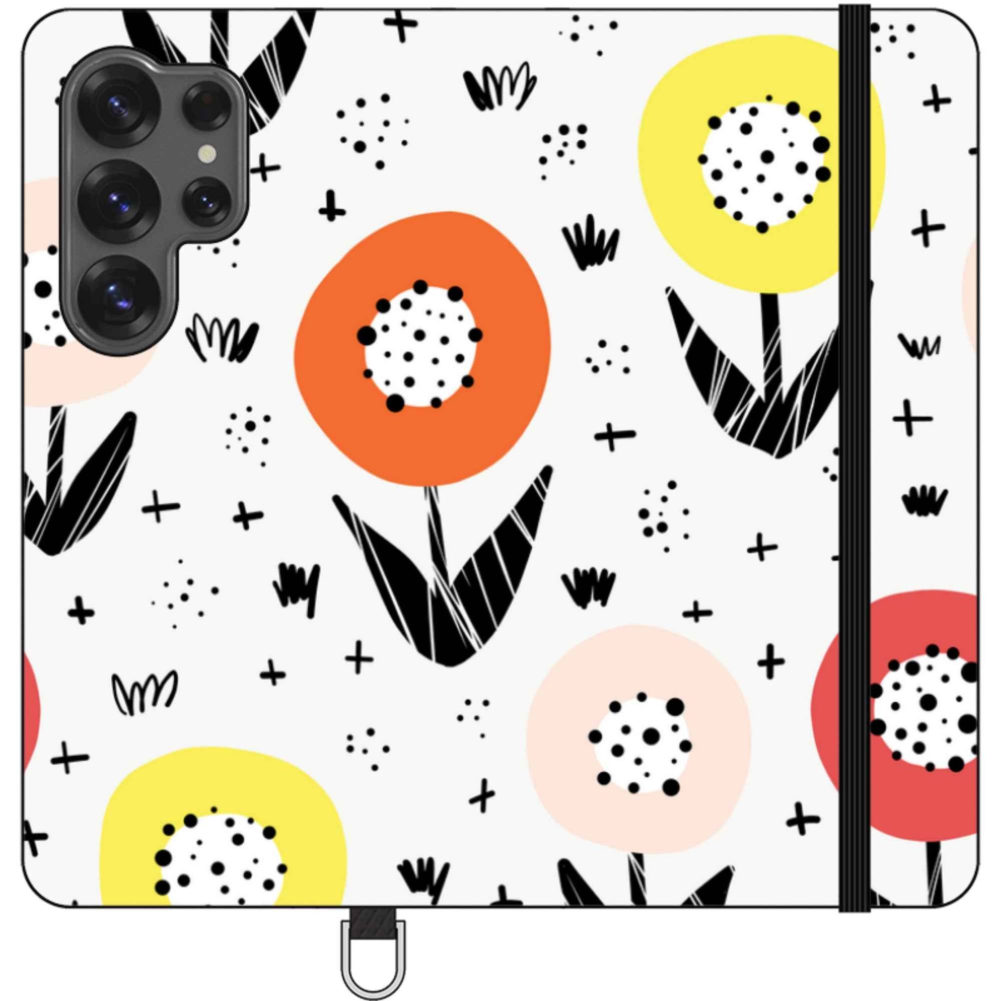 Botanical Doodle — Apple Folio Wallet Phone Case — Finnaij