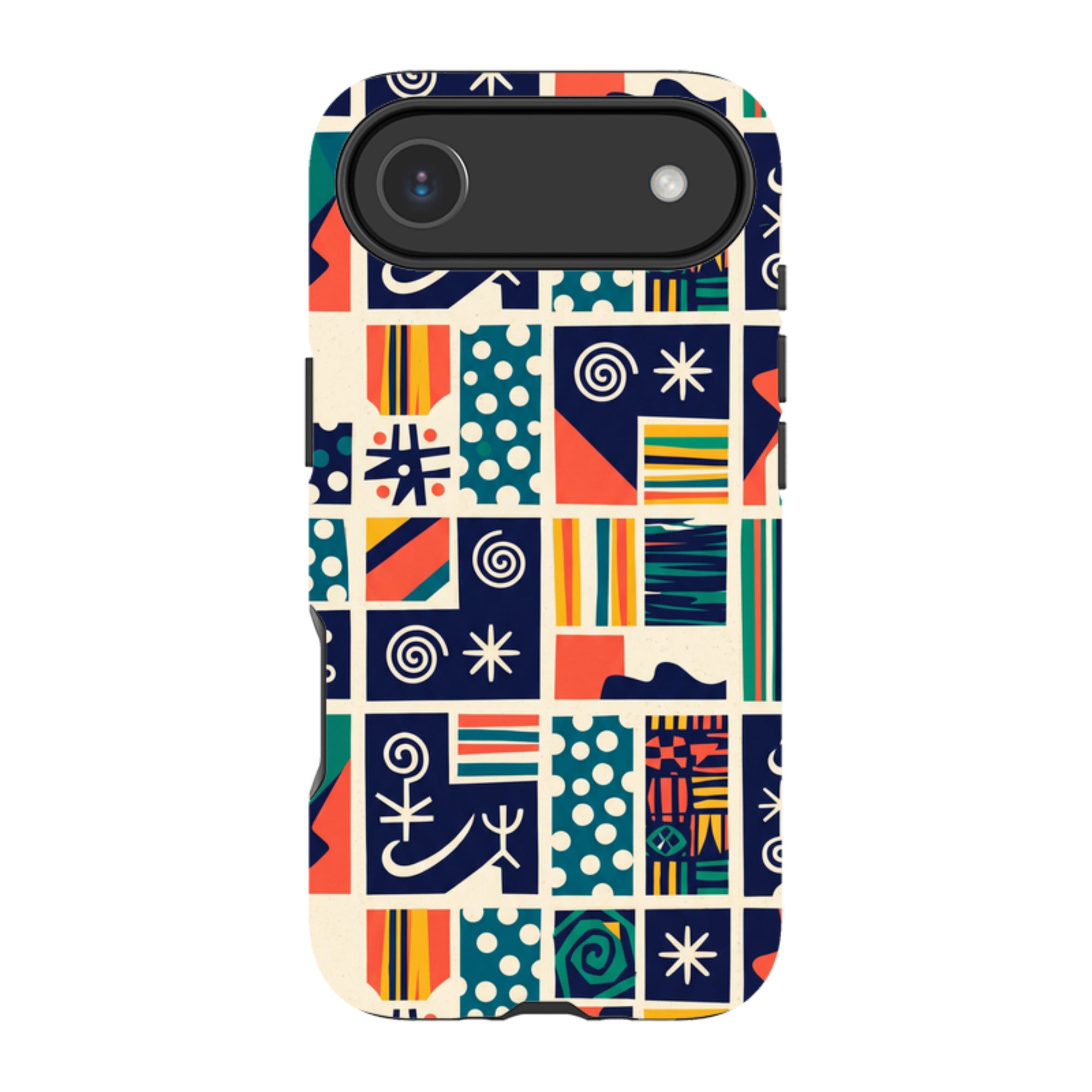 Coastal Indigo Tiles by Ada Okoye — MagSafe Tough Case for iPhone — Finnaij