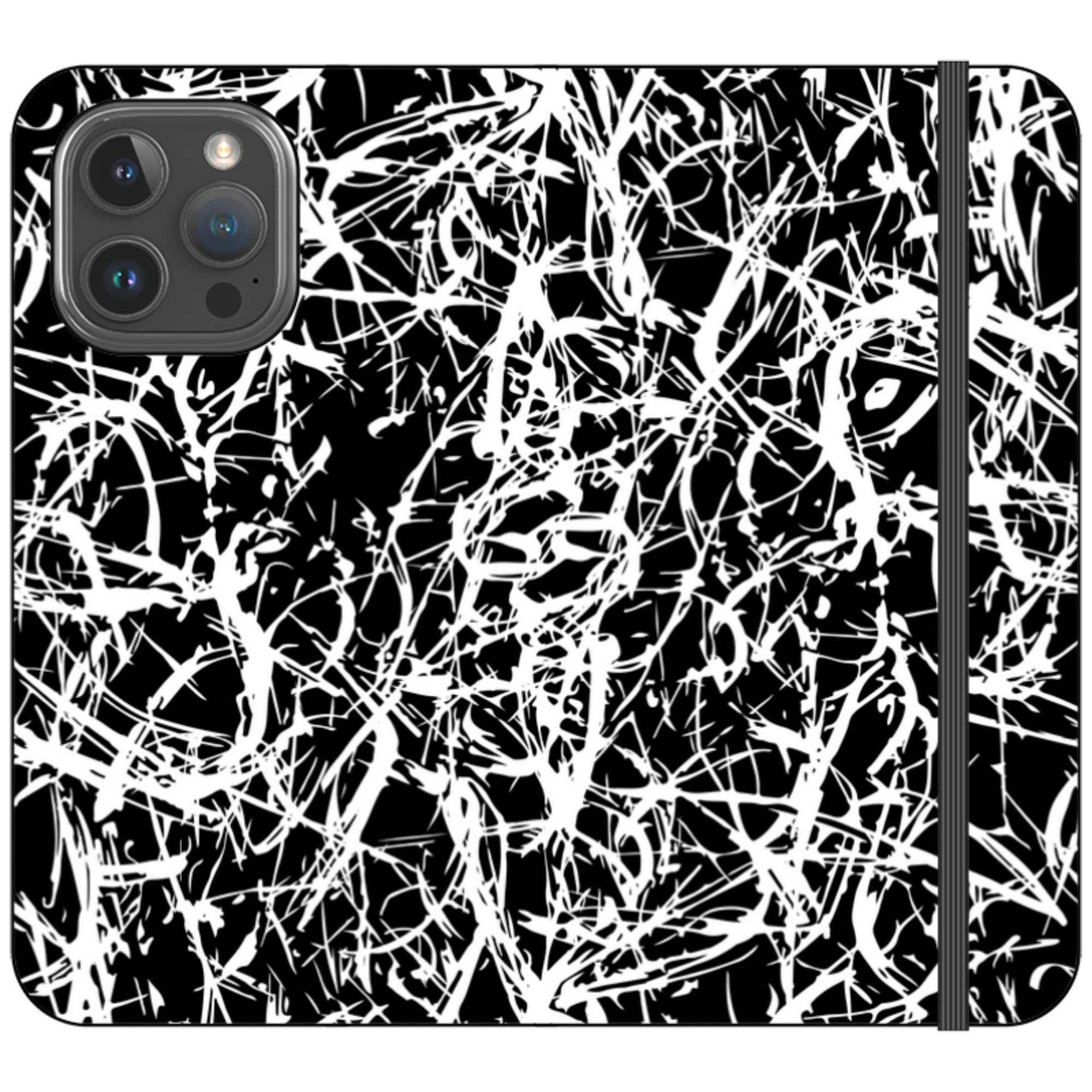 Black-White Grunge — iPhone 16 Pro Max Wallet Case — Finnaij