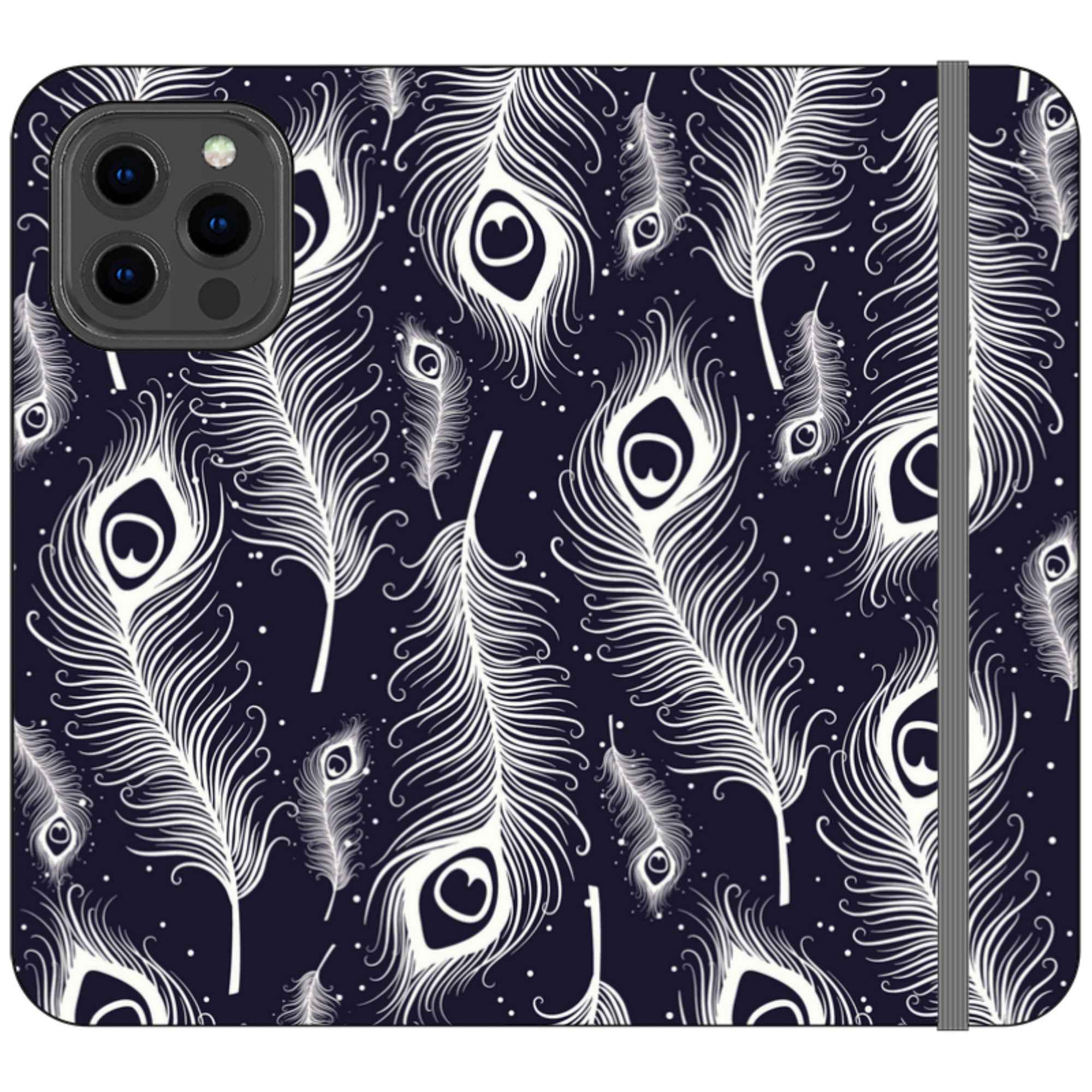Feathers in Bloom Vegan Leather — iPhone 13 Pro Max Wallet Case — Finnaij