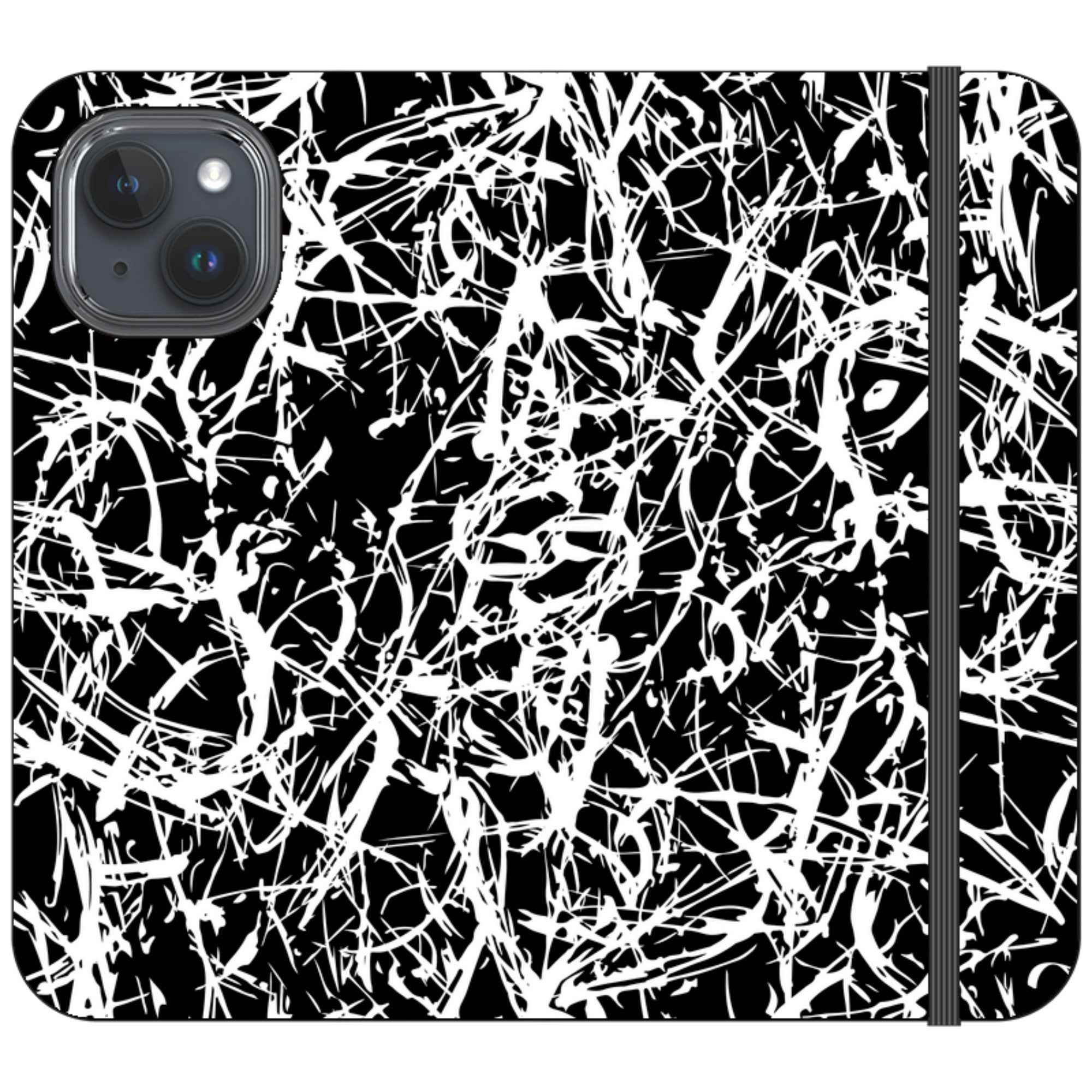 Black-White Grunge — iPhone 15 Wallet Case — Finnaij