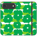 Bold Floral Green Vegan Leather — iPhone 17 Air Wallet Case — Finnaij
