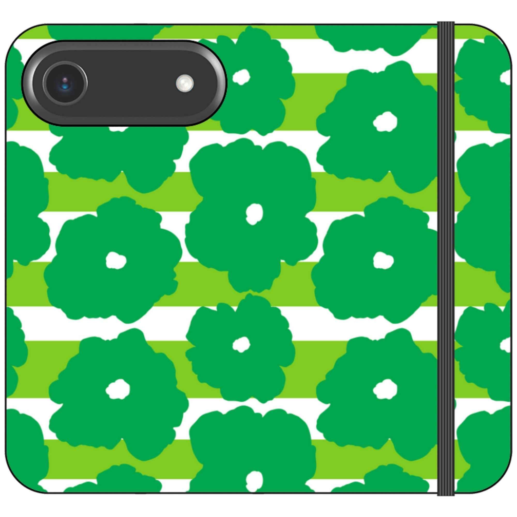 Bold Floral Green Vegan Leather — iPhone 17 Air Wallet Case — Finnaij