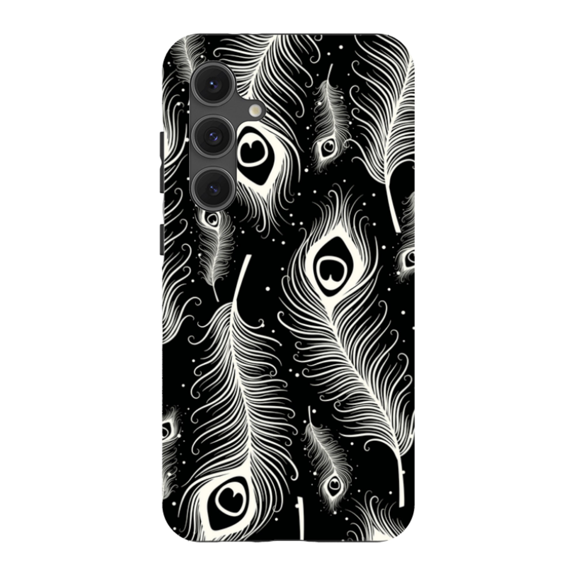 Feathers in Bloom Black — Tough Case for Samsung Galaxy — Finnaij