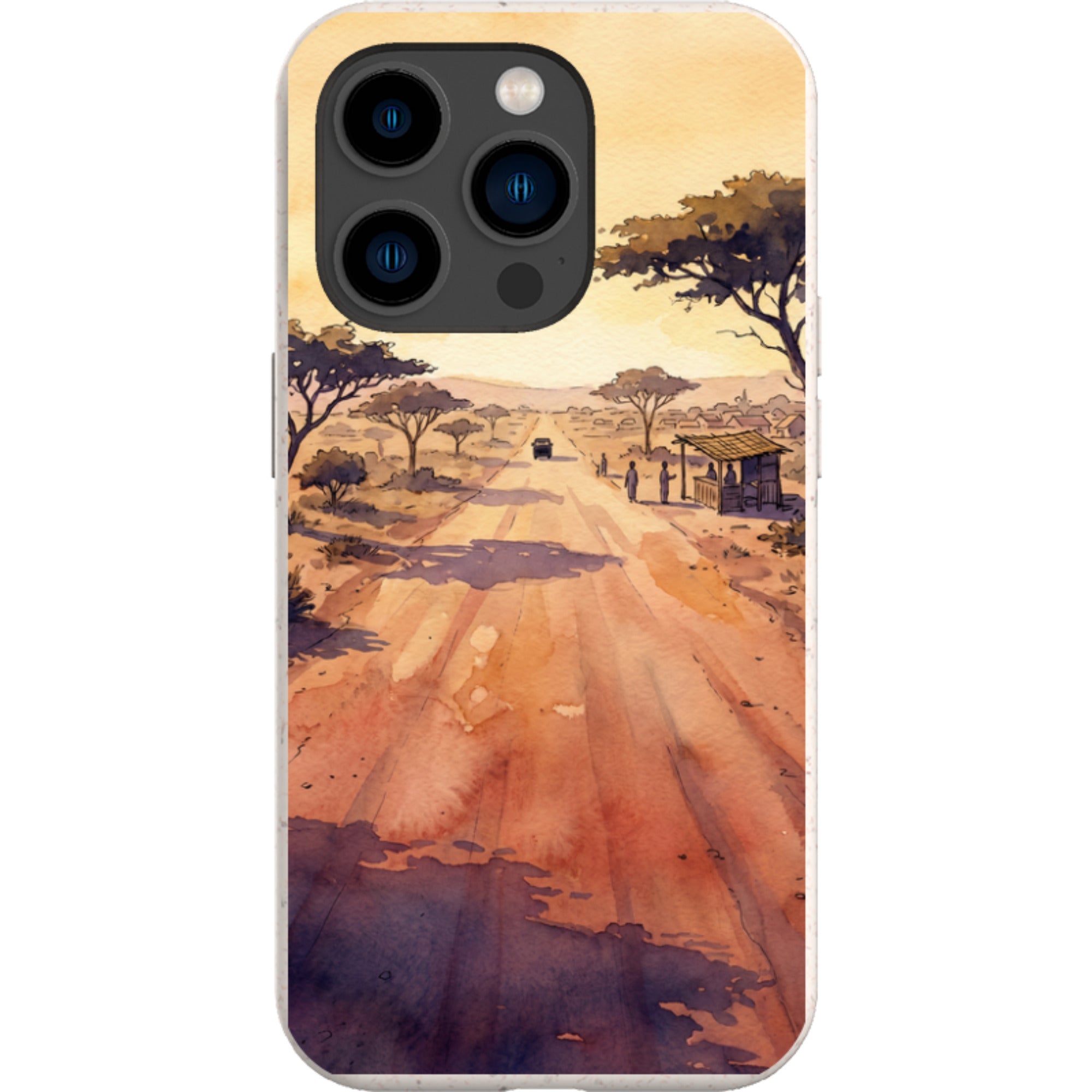 Laterite Road Golden Hour by Tobi Akinyemi — iPhone 14 Pro iPhone Bio-degradable Case — Finnaij