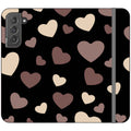 White & Black Hearts Vegan Leather — S22 Plus Wallet Case — Finnaij