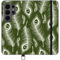 Feathers in Bloom Army Green Folio Wallet Phone Case — Finnaij