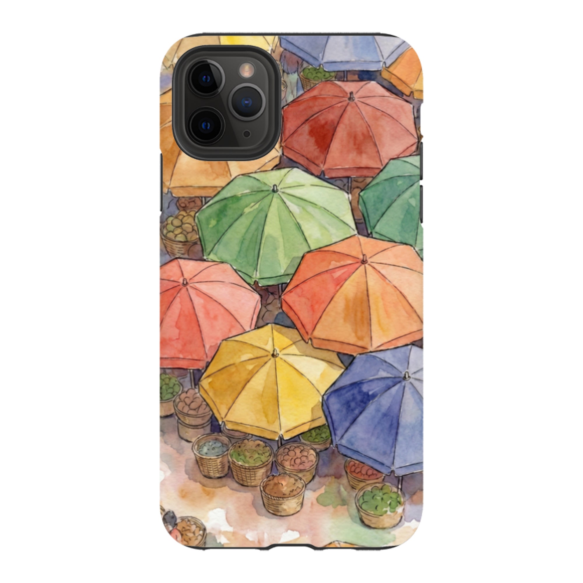 Market Umbrellas from Above by Tobi Akinyemi - iPhone Tough Case