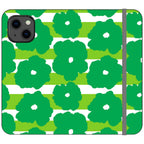 Bold Floral Green Vegan Leather — iPhone 13 Wallet Case — Finnaij