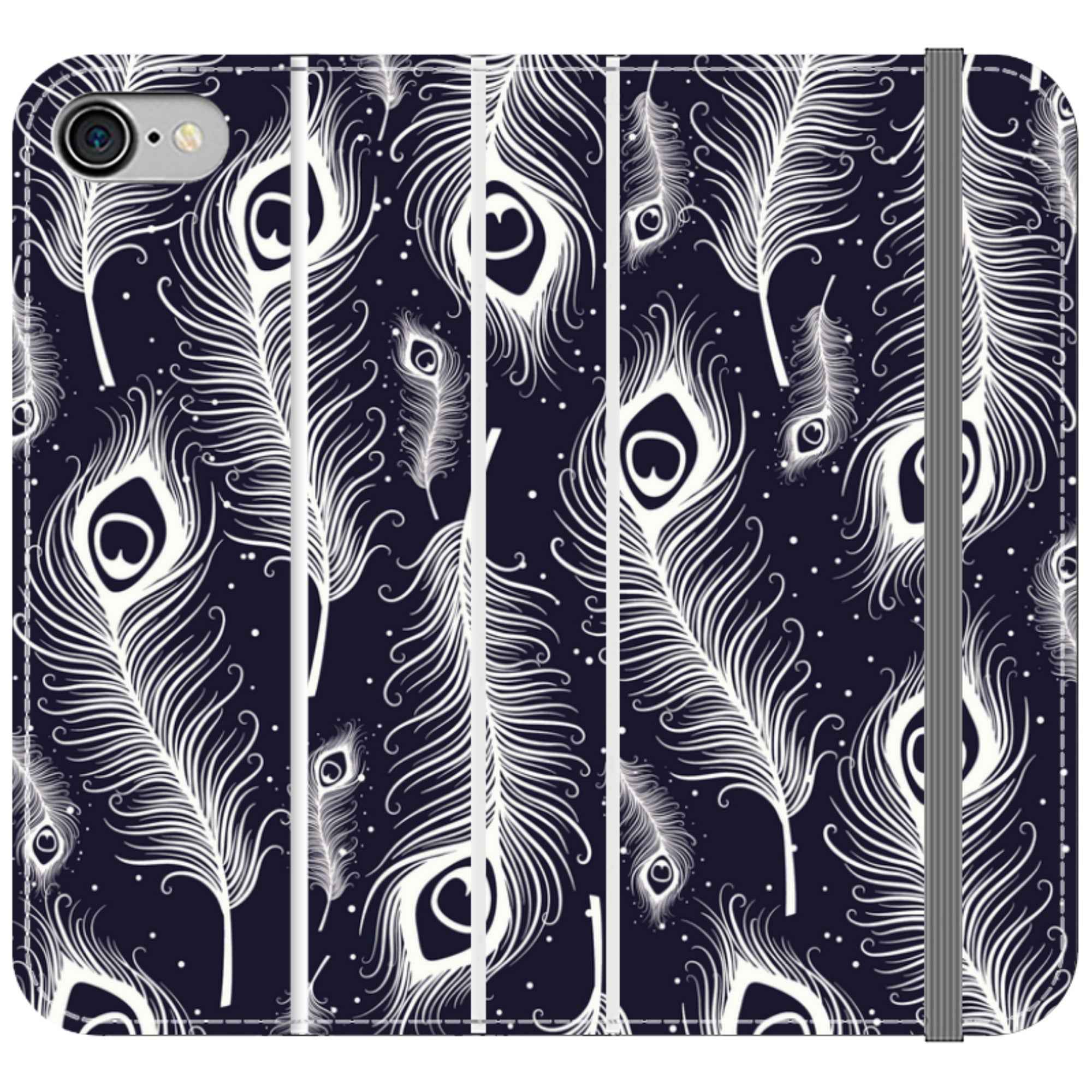 Feathers in Bloom Vegan Leather — iPhone SE3 (2022) Wallet Case — Finnaij