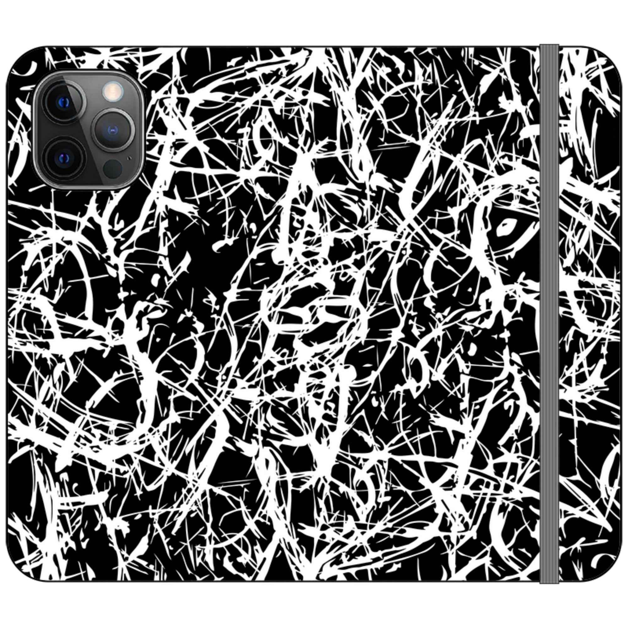 Black-White Grunge — iPhone 12 Pro Wallet Case — Finnaij