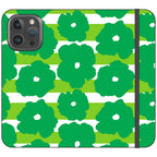 Bold Floral Green Vegan Leather — iPhone 16 Pro Max Wallet Case — Finnaij