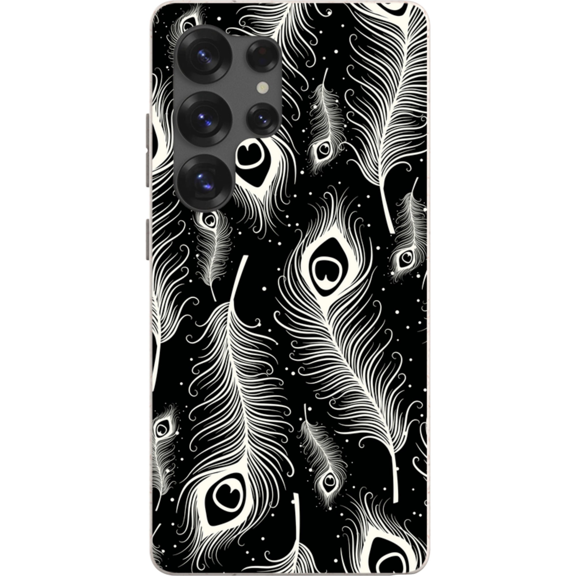 Feathers in Bloom Black Bio-degradable Case for Samsung Galaxy — Finnaij