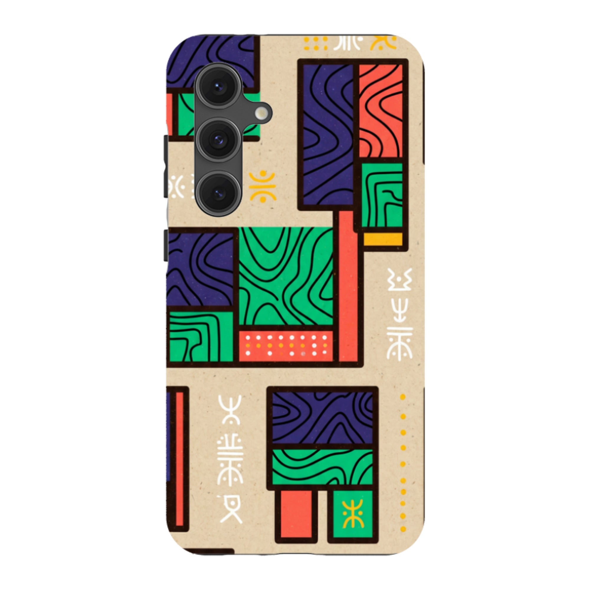 Ankara Blocks on Sand by Ada Okoye — Tough Case for Samsung Galaxy — Finnaij