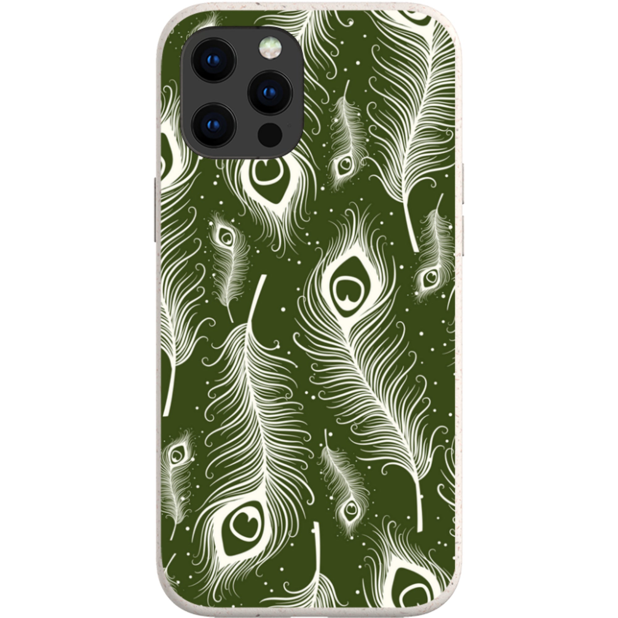 Feathers in Bloom Army Green — iPhone 13 Pro Max iPhone Bio-degradable Case — Finnaij