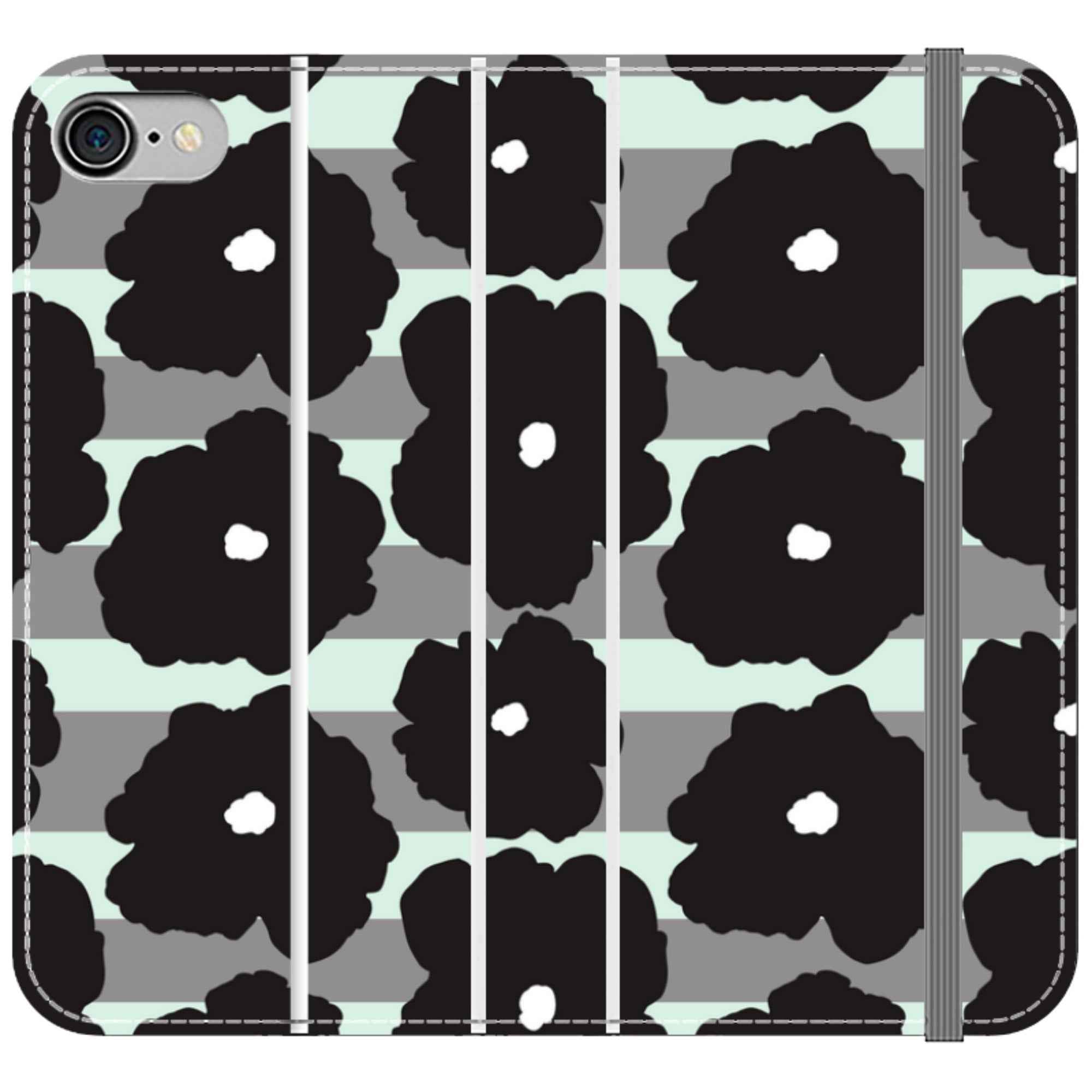 Bold Floral Black — iPhone SE2 (2020) Wallet Case — Finnaij