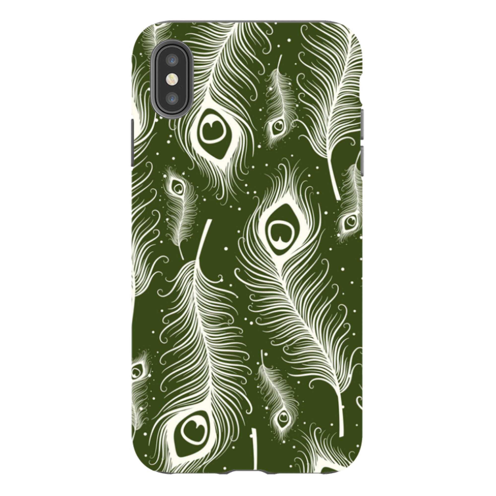 Feathers in Bloom Army Green - iPhone Tough Case