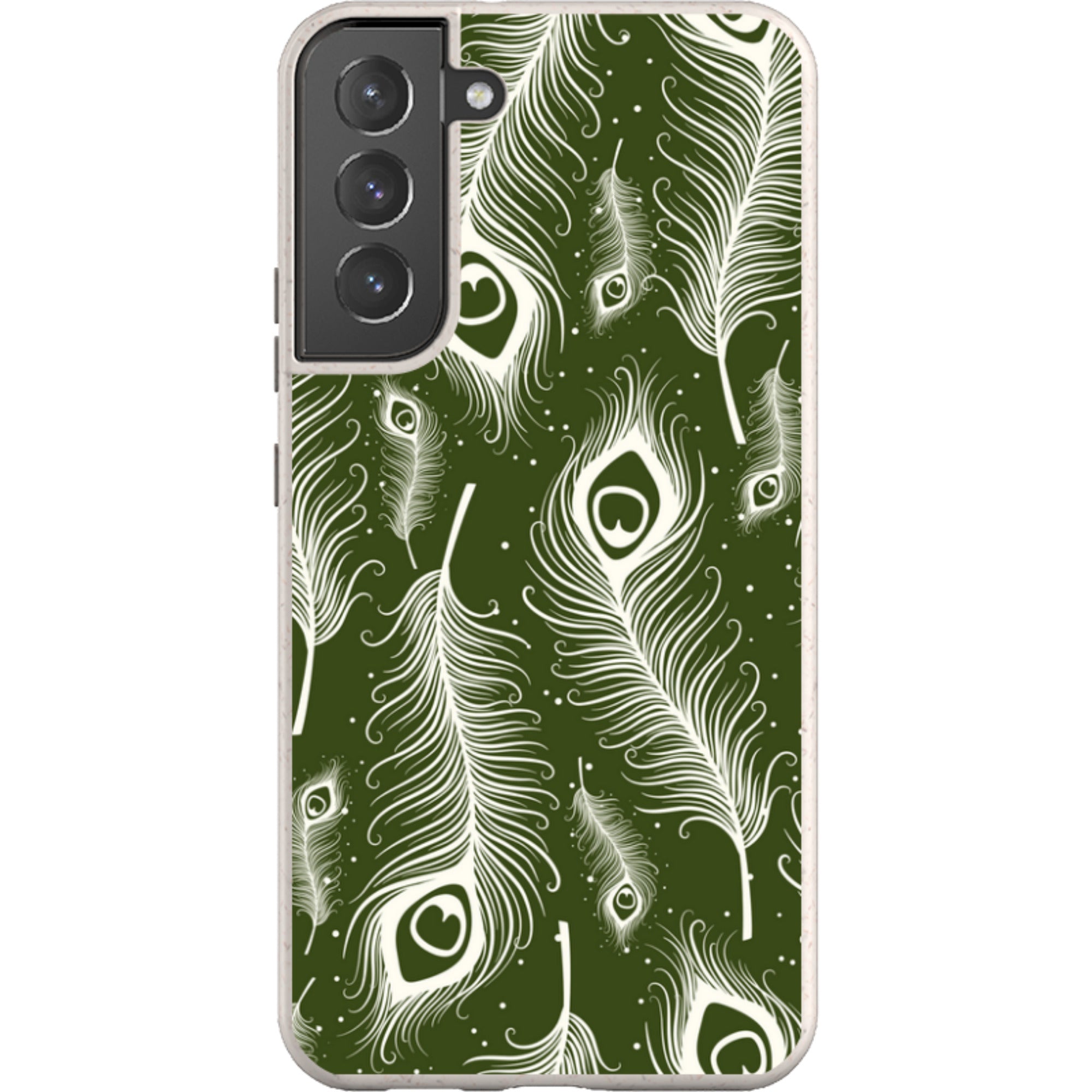 Feathers in Bloom Army Green — Samsung Galaxy Bio-degradable Case — Finnaij