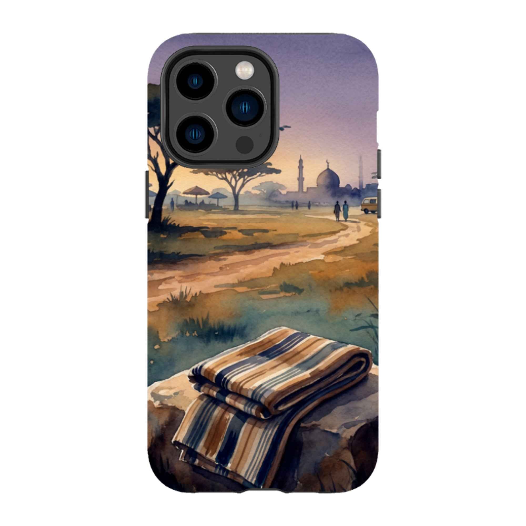 Aso-Oke Accent in the Landscape by Tobi Akinyemi - iPhone Tough Case