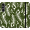 Feathers in Bloom Army Green Folio Wallet Phone Case — Finnaij