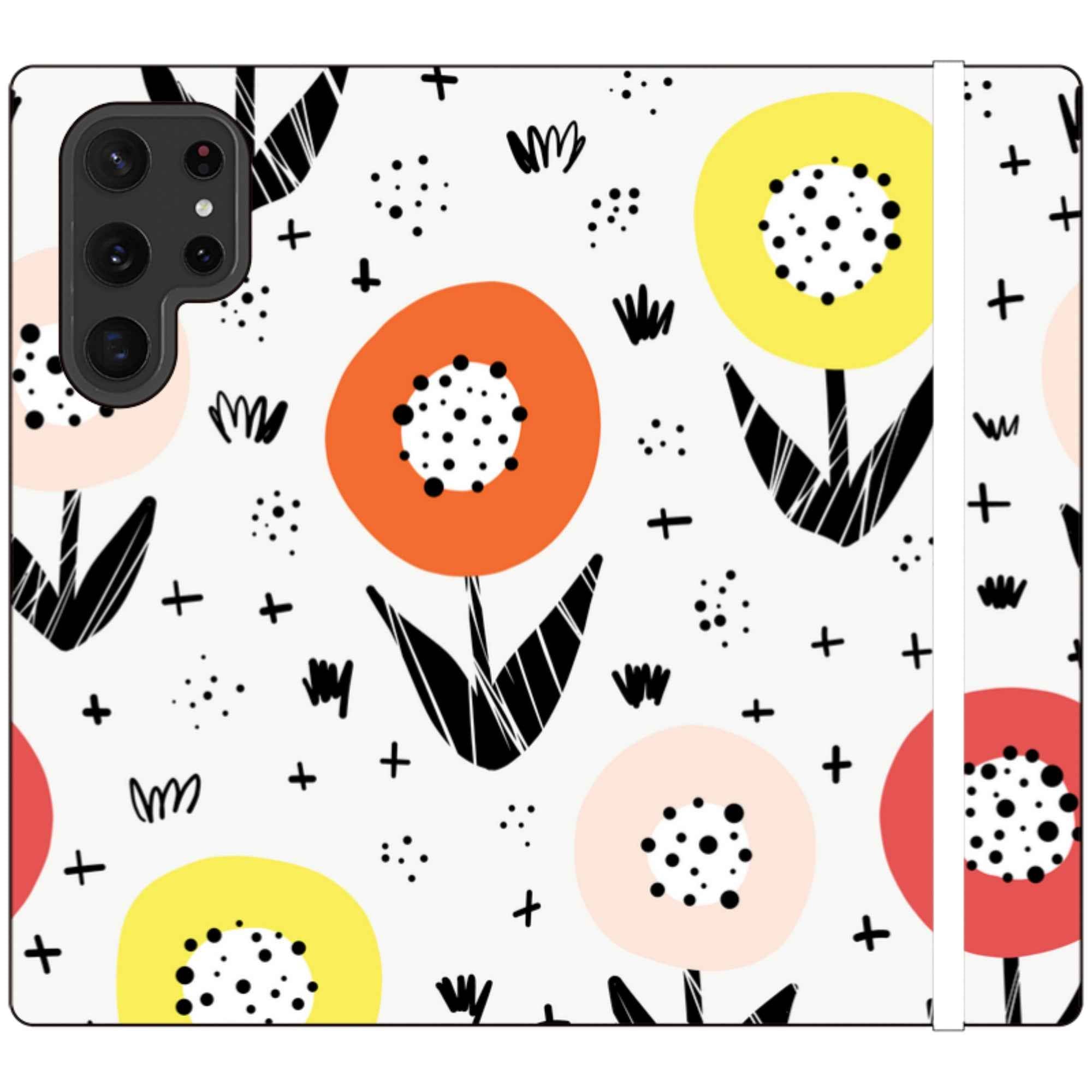 Botanical Doodle — Apple Folio Wallet Phone Case — Finnaij