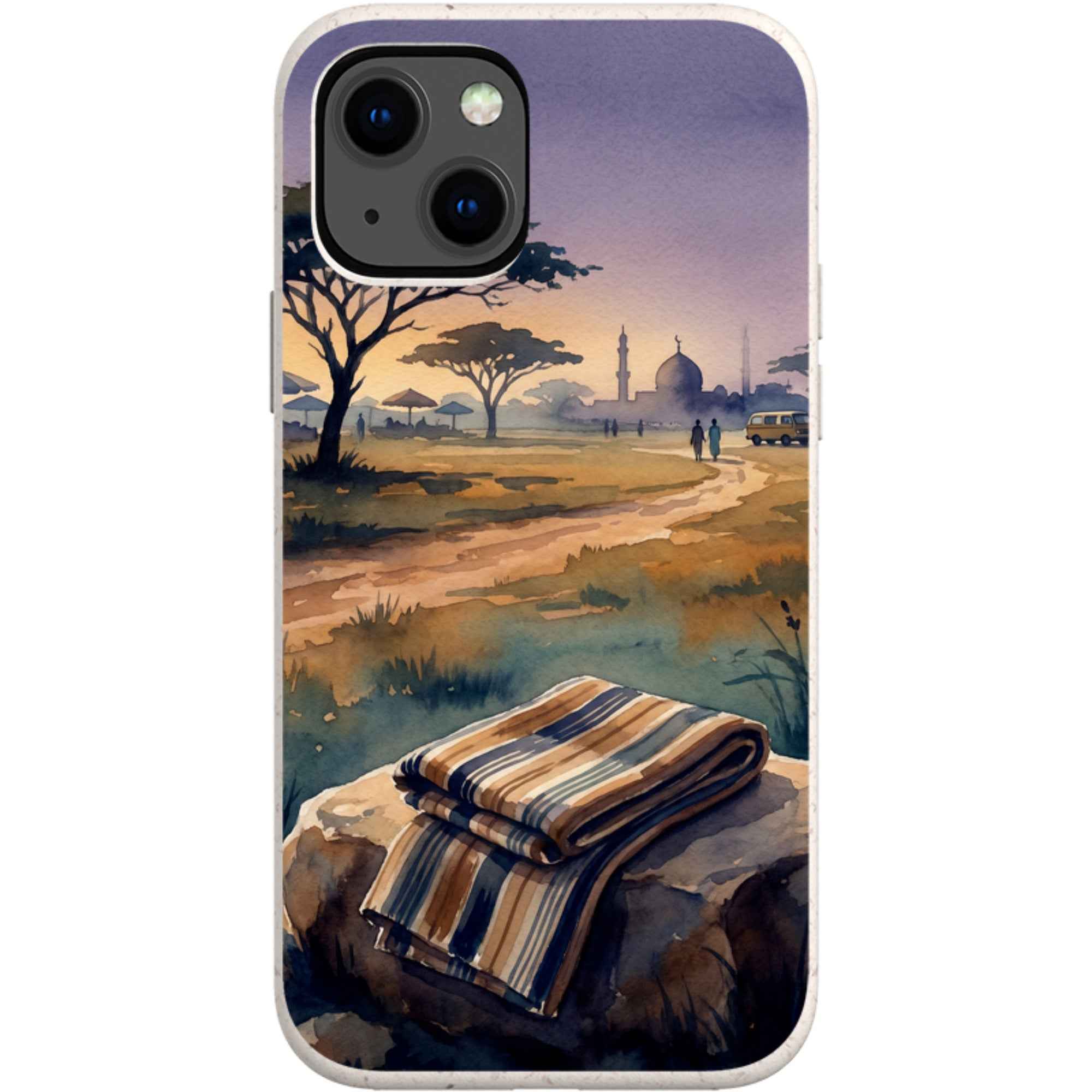 Aso-Oke Accent in the Landscape by Tobi Akinyemi — iPhone 13 Mini iPhone Bio-degradable Case — Finnaij