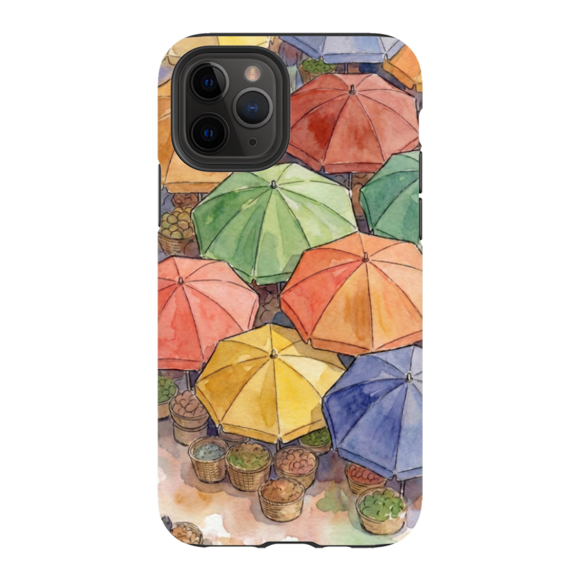 Market Umbrellas from Above by Tobi Akinyemi - iPhone Tough Case