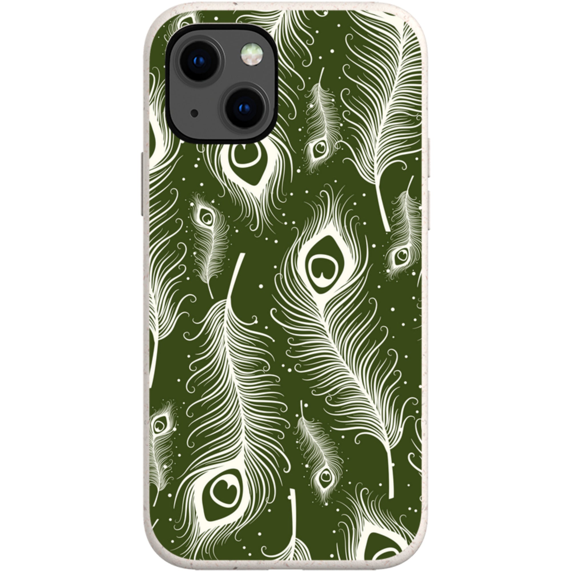 Feathers in Bloom Army Green — iPhone 13 iPhone Bio-degradable Case — Finnaij