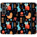 Nordic Ornament Black — Apple Vegan Leather Folio Wallet Case — Finnaij