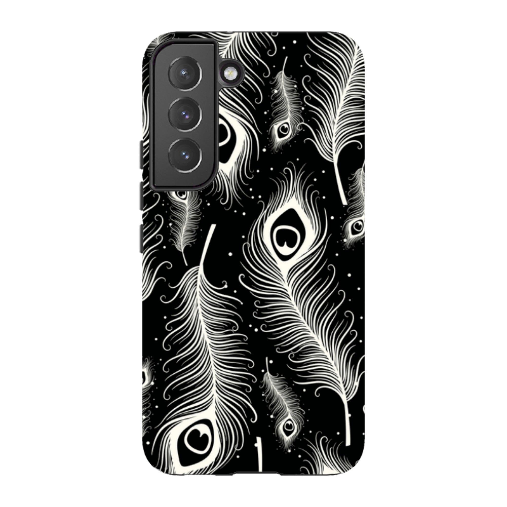 Feathers in Bloom Black — Samsung Galaxy Tough Case — Finnaij