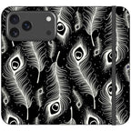 Feathers in Bloom Black- iPhone Folio Wallet Case — iPhone 17 Pro Max — Finnaij