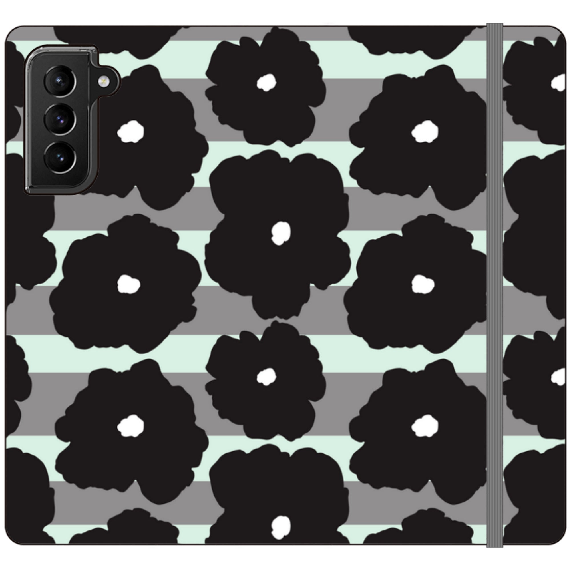 Bold Floral Black - Folio Wallet Case