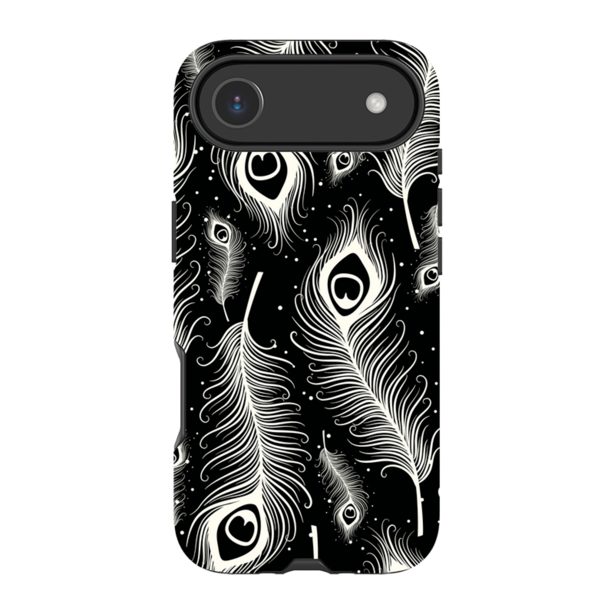 Feathers in Bloom Black — Apple iPhone Tough Case — Finnaij