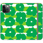 Bold Floral Green Vegan Leather — iPhone 12 Pro Wallet Case — Finnaij