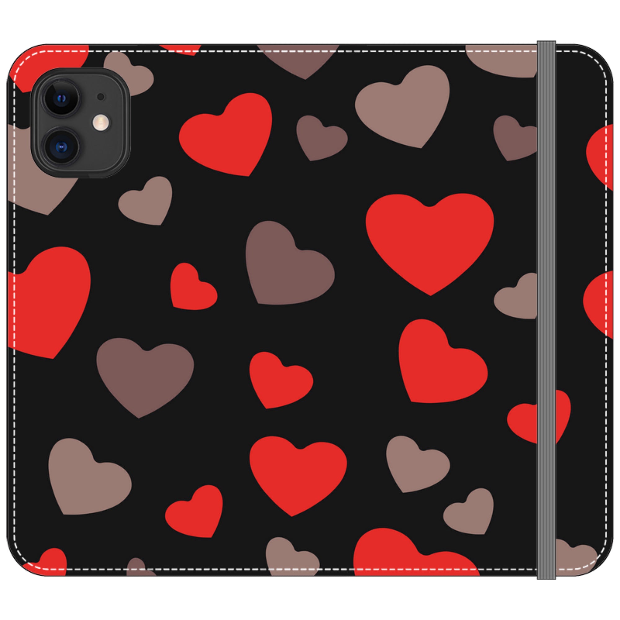 Red Hearts — iPhone 11 Wallet Case — Finnaij