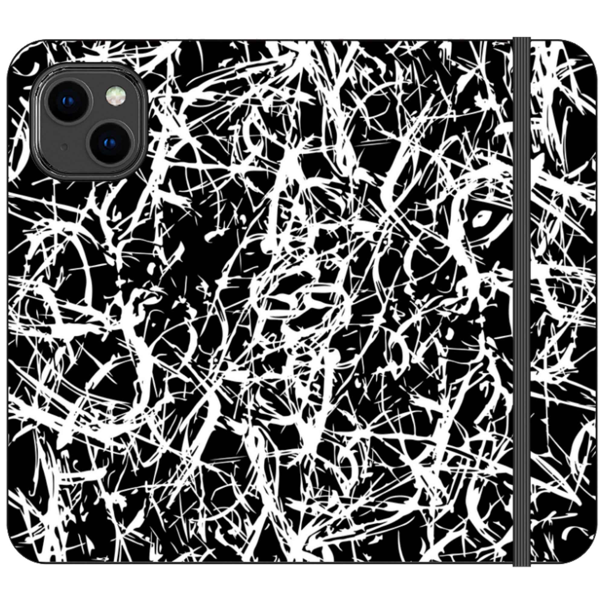 Black-White Grunge — iPhone 14 Wallet Case — Finnaij