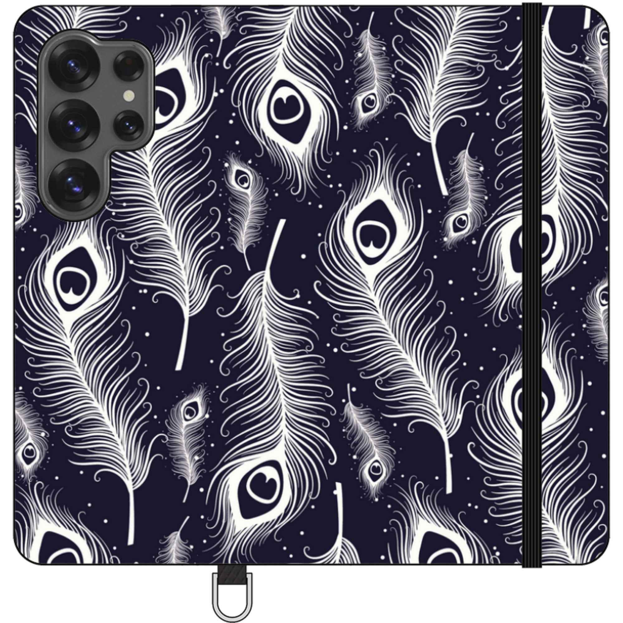 Feathers in Bloom — Apple Vegan Leather Folio Wallet Case — Finnaij