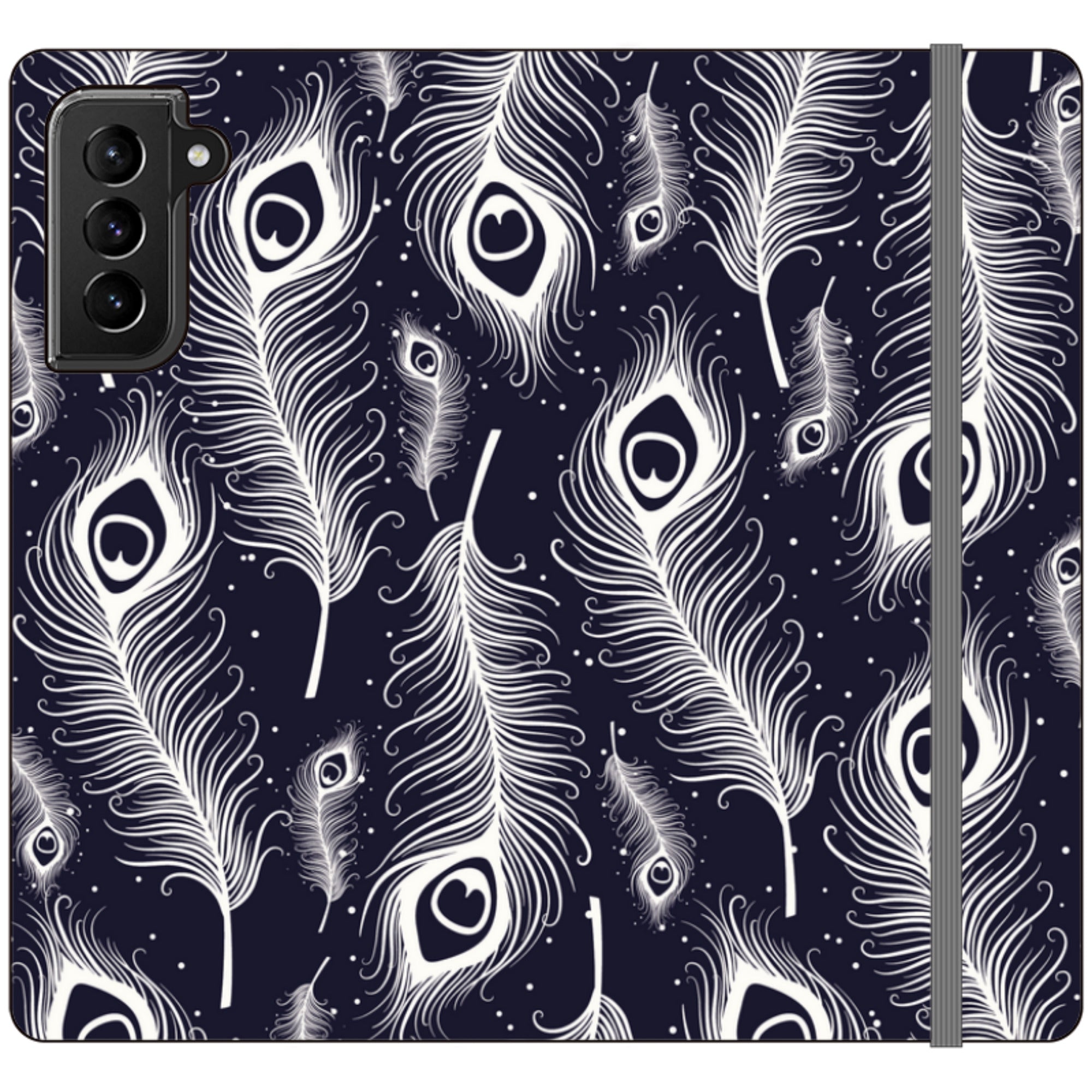 Feathers in Bloom Vegan Leather Folio Wallet Case